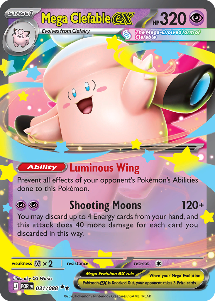 Mega Clefable ex 31 Perfect Order Pokémon card