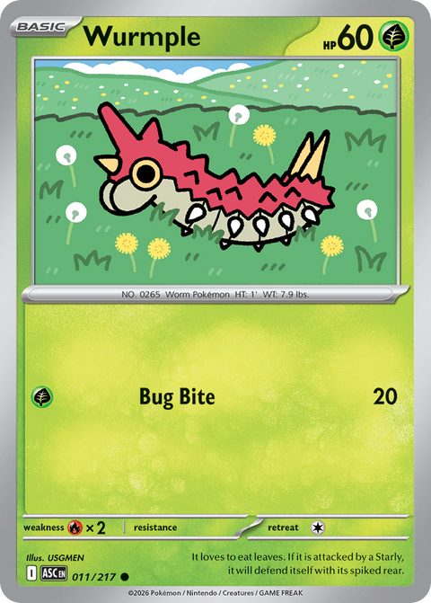 Wurmple 11 Ascended Heroes Pokémon card