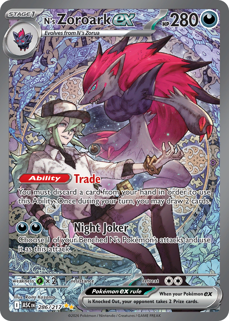 N's Zoroark ex 286 Ascended Heroes Pokémon card