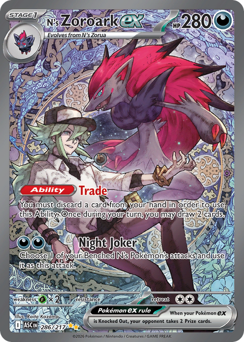 N's Zoroark ex 286 Ascended Heroes Pokémon card
