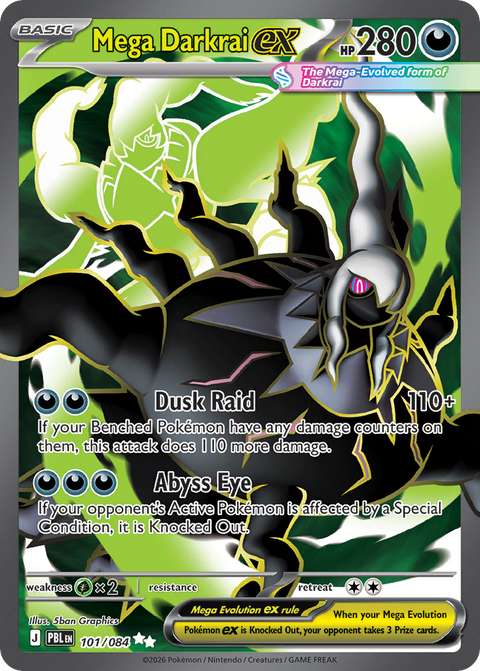 Mega Darkrai ex 101 Pitch Black Pokémon card