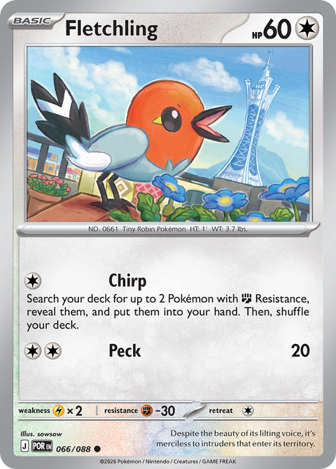 Fletchling 66 Perfect Order Pokémon card