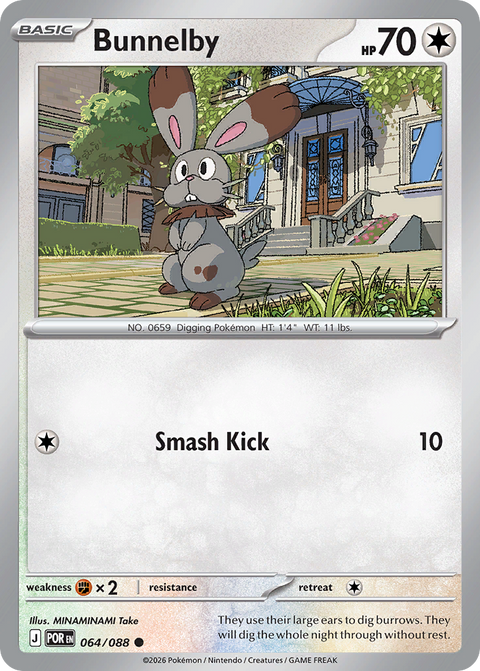 Bunnelby 64 Perfect Order Pokémon card