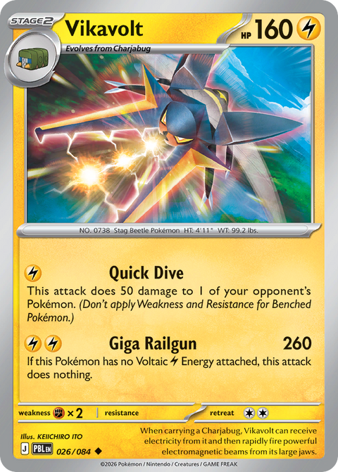 Vikavolt 26 Pitch Black Pokémon card