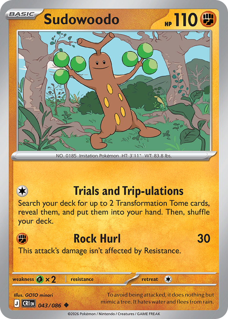 Sudowoodo 43 Chaos Rising Pokémon card