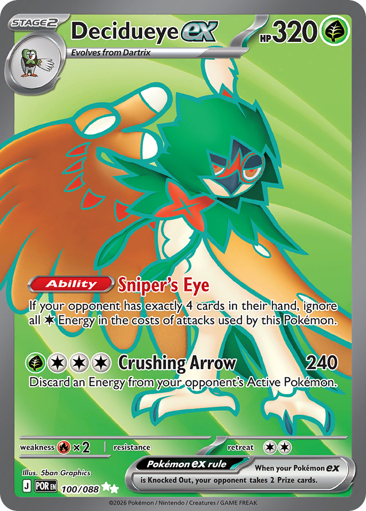 Decidueye ex 100 Perfect Order Pokémon card