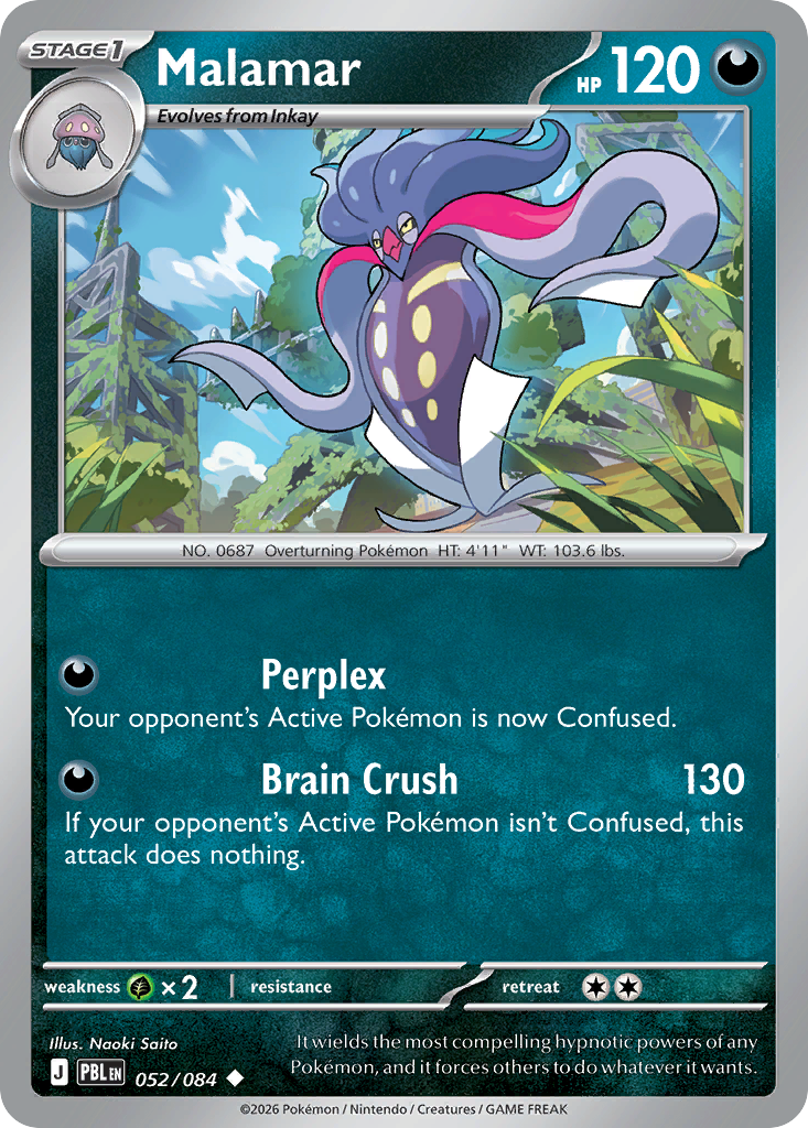 Malamar 52 Pitch Black Pokémon card