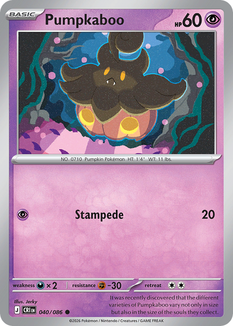 Pumpkaboo 40 Chaos Rising Pokémon card