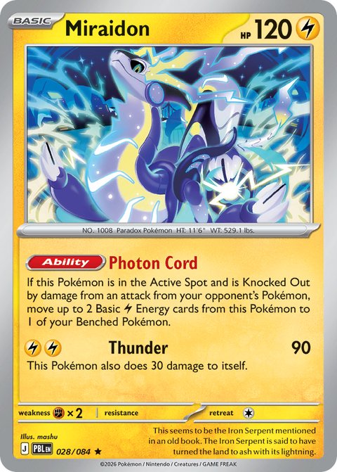 Miraidon 28 Pitch Black Pokémon card