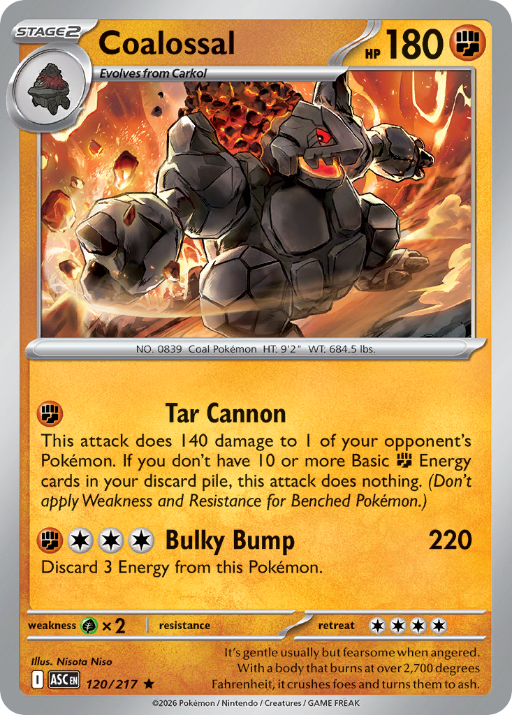 Coalossal 120 Ascended Heroes Pokémon card