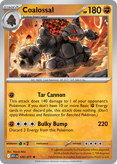 Coalossal 120 Ascended Heroes Pokémon card