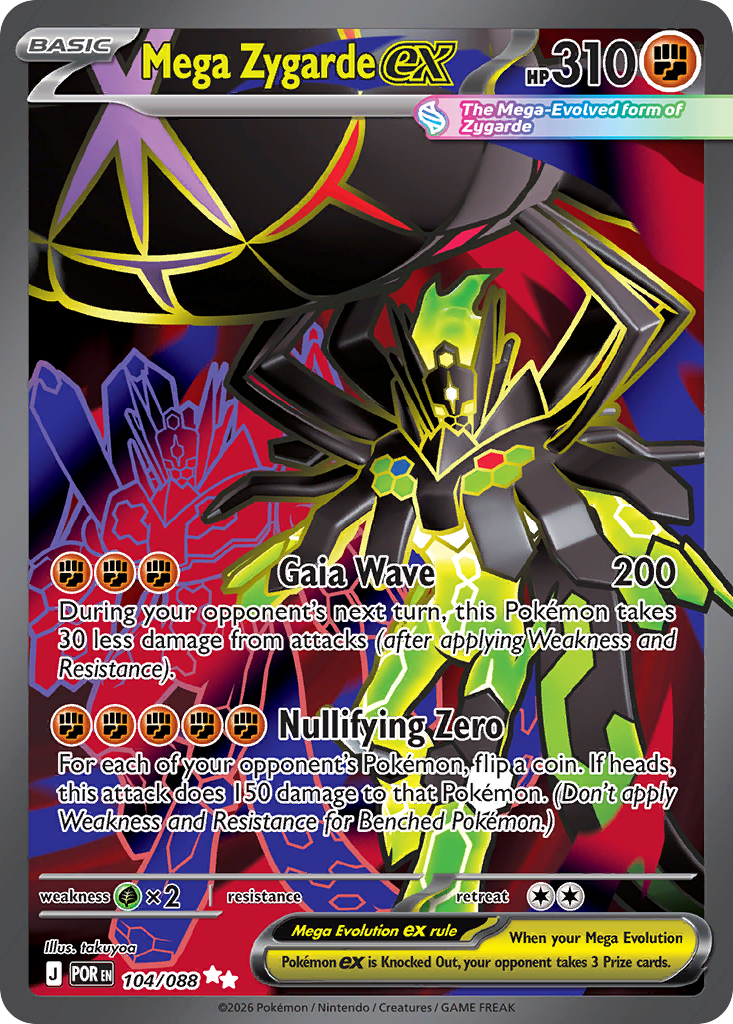 Mega Zygarde ex 104 Perfect Order Pokémon card