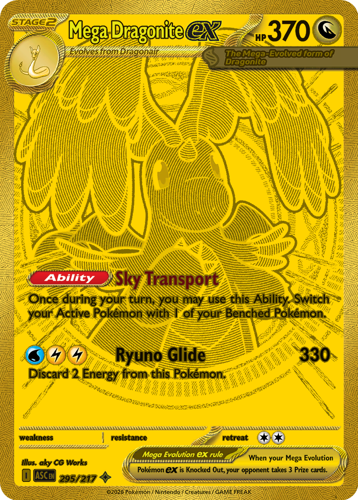 Mega Dragonite ex 295 Ascended Heroes Pokémon card