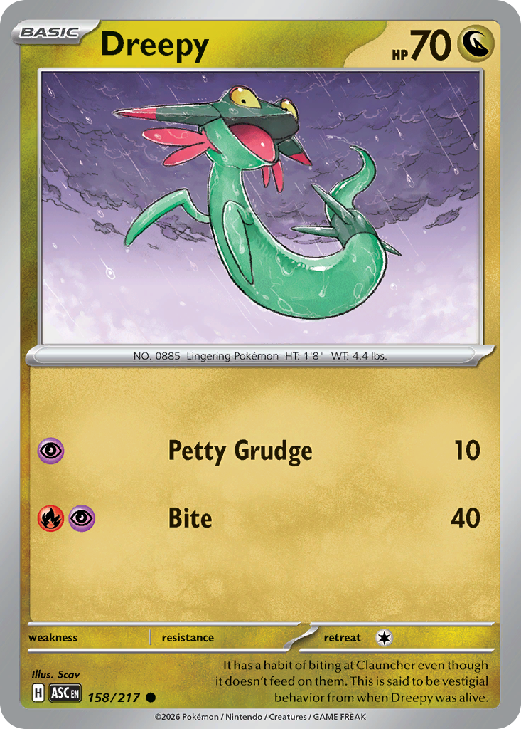Dreepy 158 Ascended Heroes Pokémon card