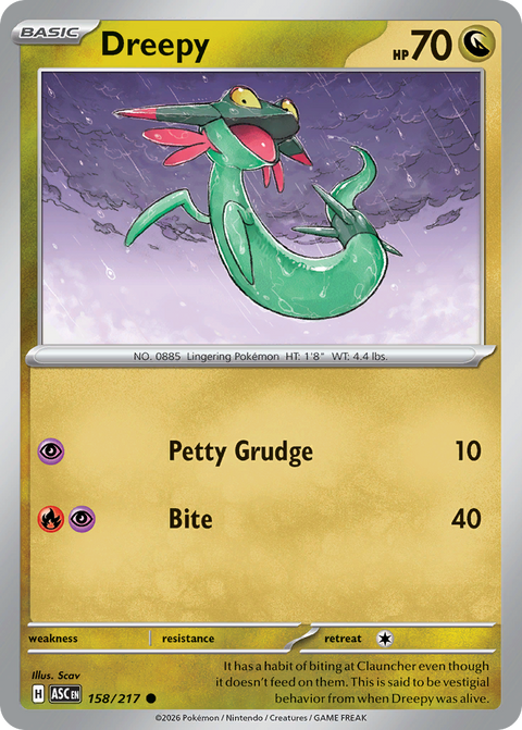 Dreepy 158 Ascended Heroes Pokémon card