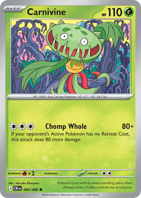 Carnivine 4 Chaos Rising Pokémon card