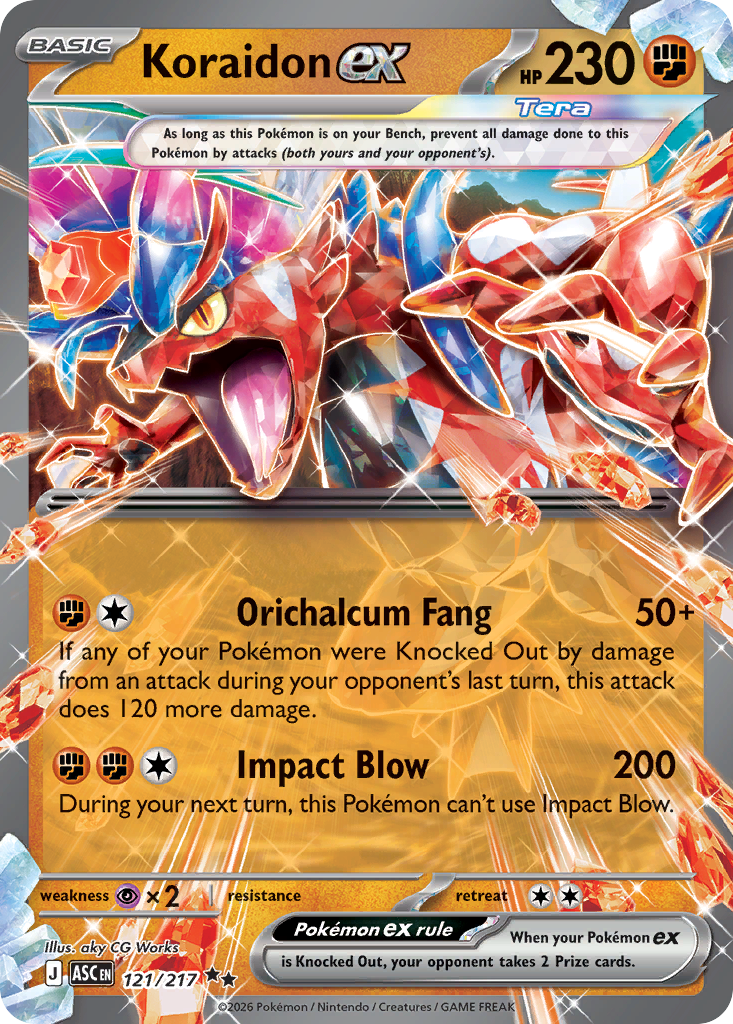 Koraidon ex 121 Ascended Heroes Pokémon card