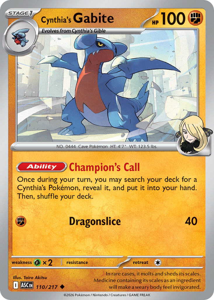 Cynthia's Gabite 110 Ascended Heroes Pokémon card
