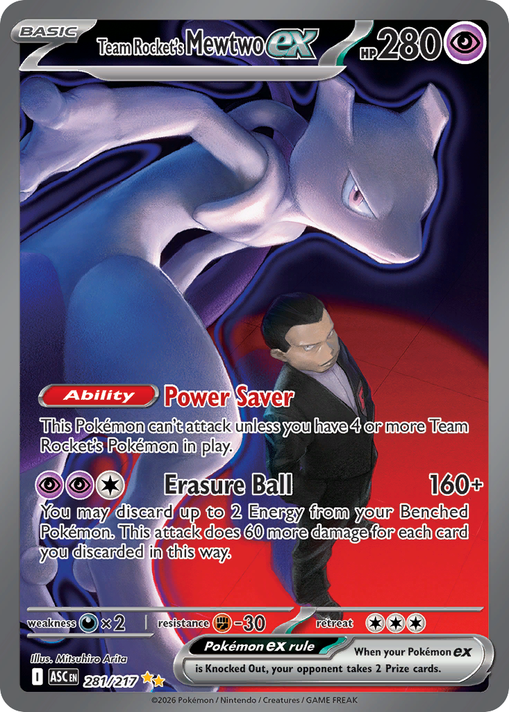 Team Rocket's Mewtwo ex 281 Ascended Heroes Pokémon card