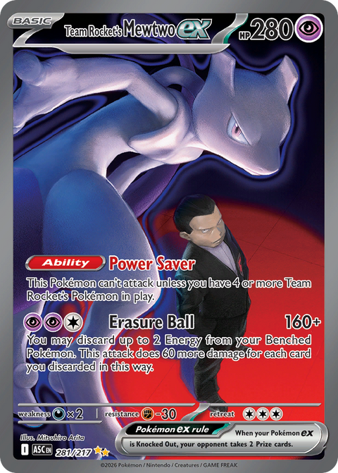Team Rocket's Mewtwo ex 281 Ascended Heroes Pokémon card
