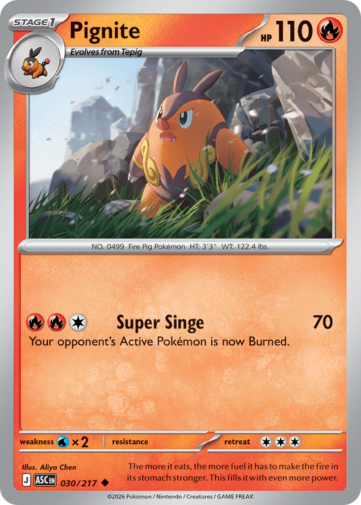 Pignite 30 Ascended Heroes Pokémon card