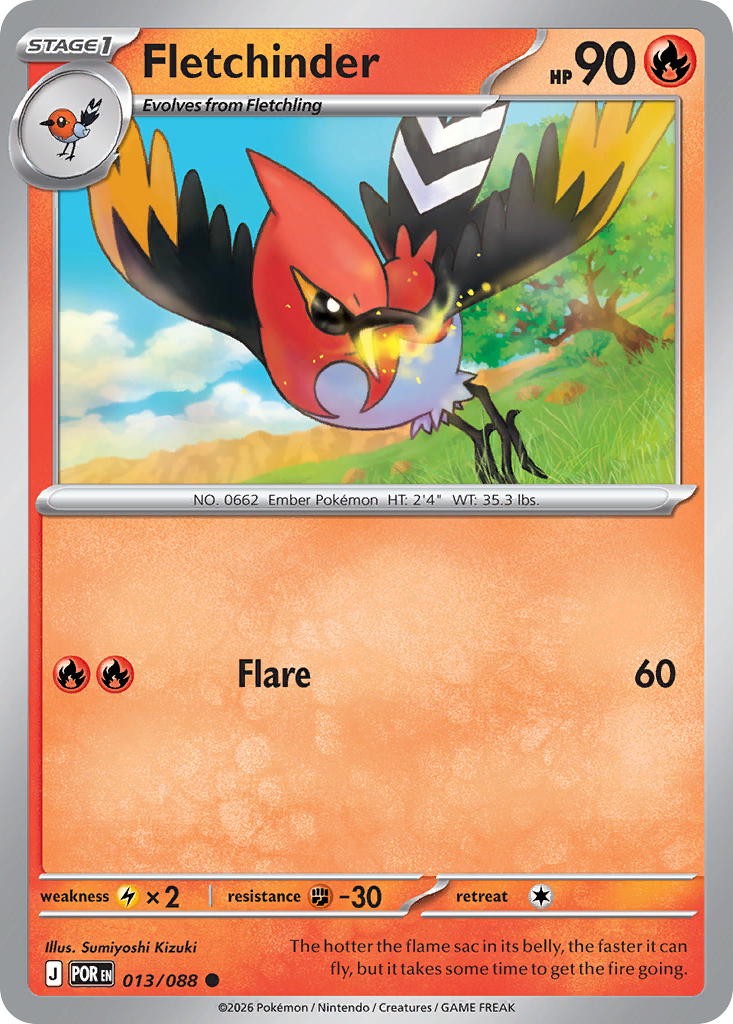 Fletchinder 13 Perfect Order Pokémon card