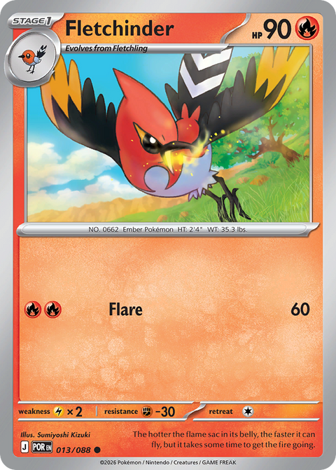 Fletchinder 13 Perfect Order Pokémon card