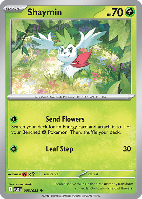 Shaymin 3 Perfect Order Pokémon card
