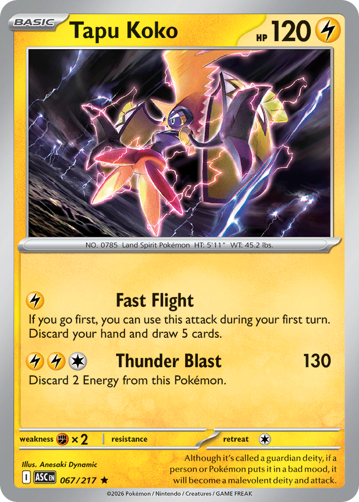 Tapu Koko 67 Ascended Heroes Pokémon card