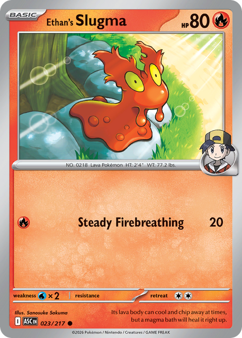 Ethan's Slugma 23 Ascended Heroes Pokémon card