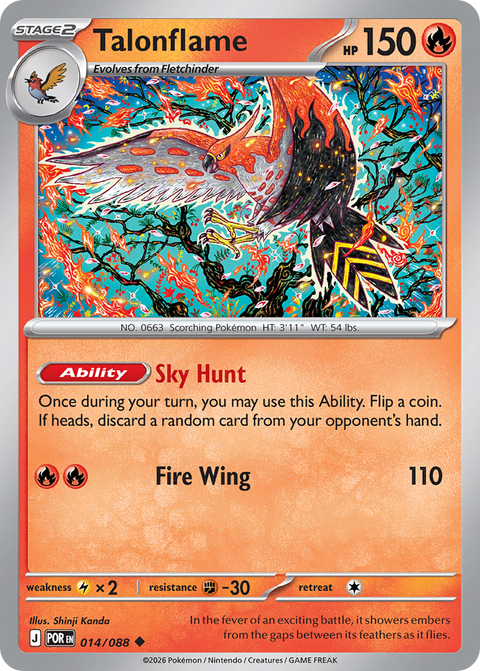 Talonflame 14 Perfect Order Pokémon card