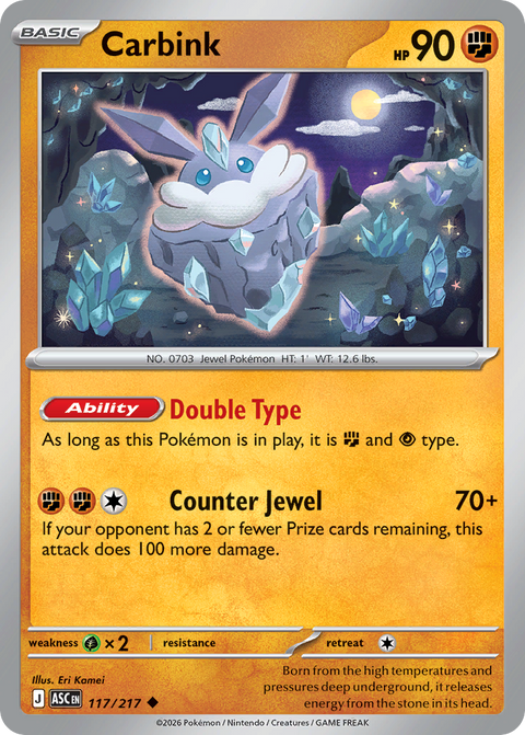 Carbink 117 Ascended Heroes Pokémon card