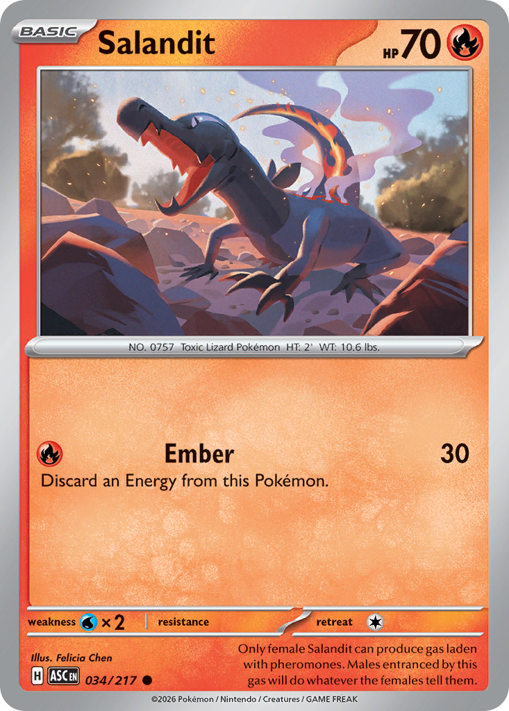 Salandit 34 Ascended Heroes Pokémon card