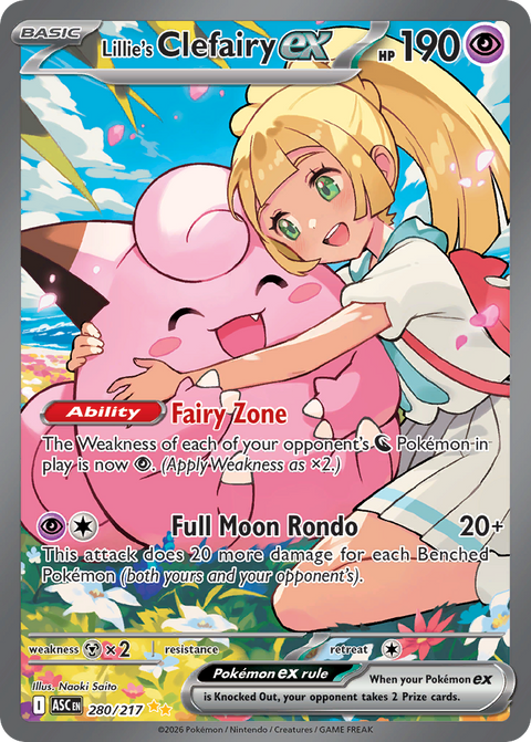 Lillie's Clefairy ex 280 Ascended Heroes Pokémon card