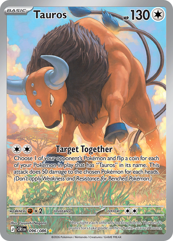 Tauros 96 Chaos Rising Pokémon card