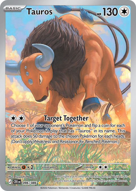 Tauros 96 Chaos Rising Pokémon card