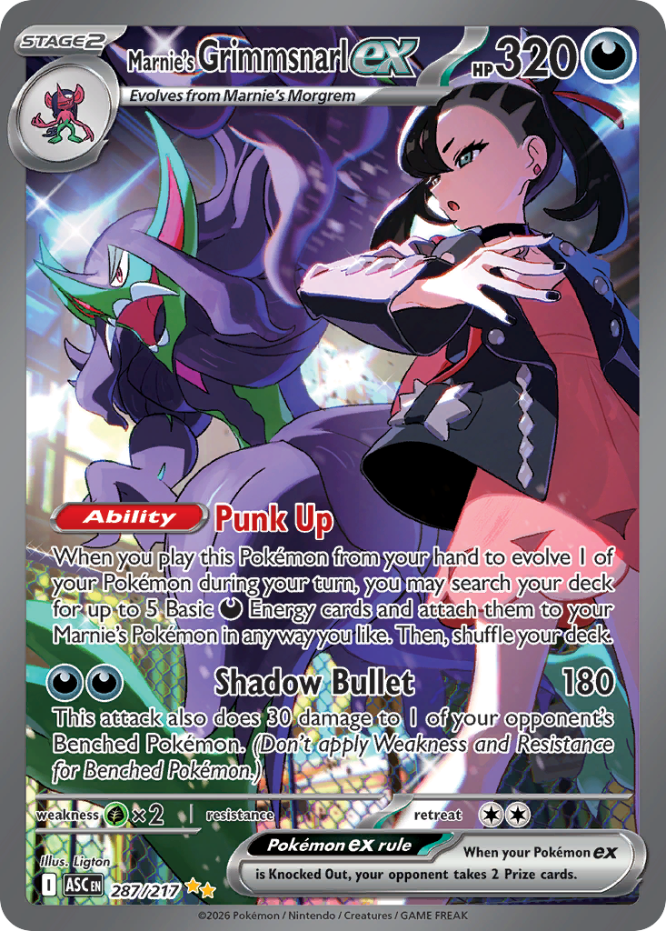 Marnie's Grimmsnarl ex 287 Ascended Heroes Pokémon card
