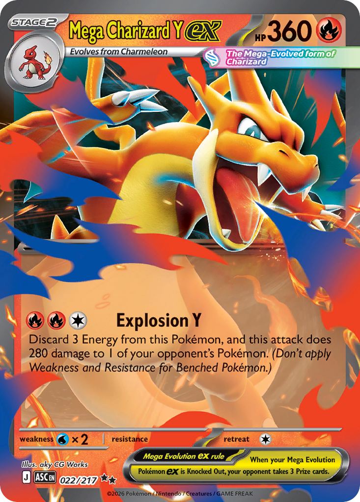 Mega Charizard Y ex 22 Ascended Heroes Pokémon card
