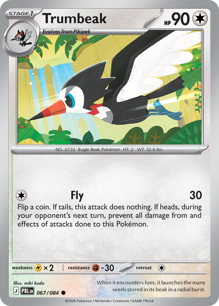Trumbeak 67 Pitch Black Pokémon card