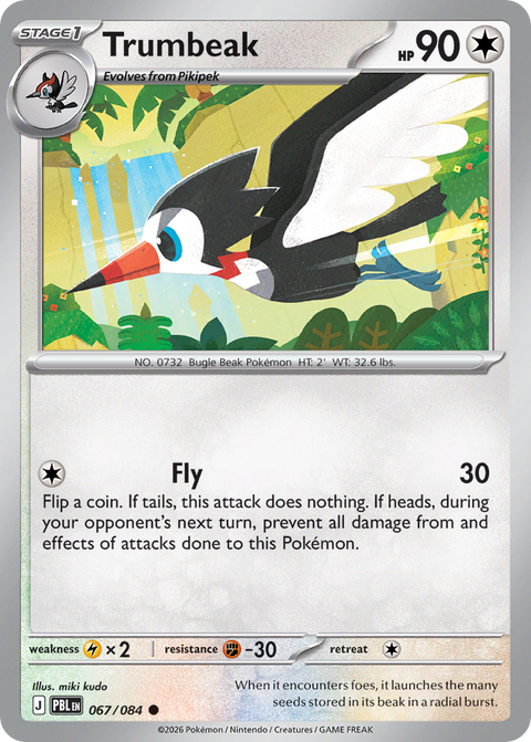 Trumbeak 67 Pitch Black Pokémon card