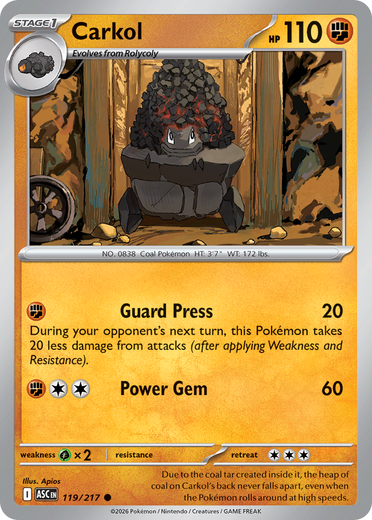 Carkol 119 Ascended Heroes Pokémon card