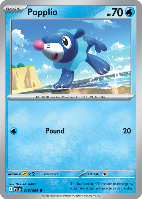Popplio 18 Pitch Black Pokémon card