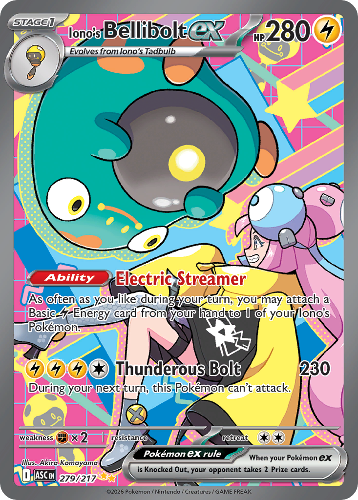 Iono's Bellibolt ex 279 Ascended Heroes Pokémon card