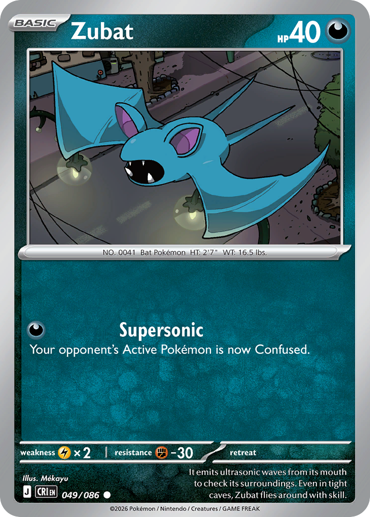Zubat 49 Chaos Rising Pokémon card