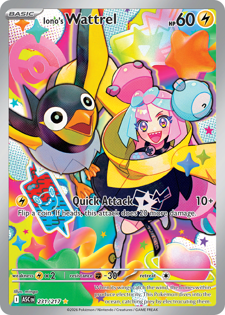 Iono's Wattrel 231 Ascended Heroes Pokémon card