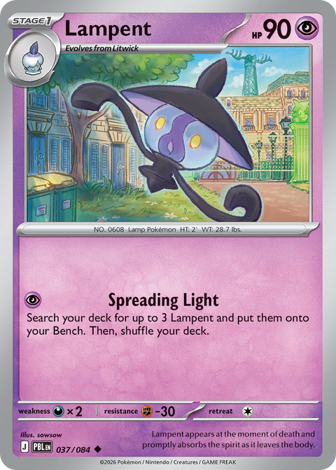 Lampent 37 Pitch Black Pokémon card
