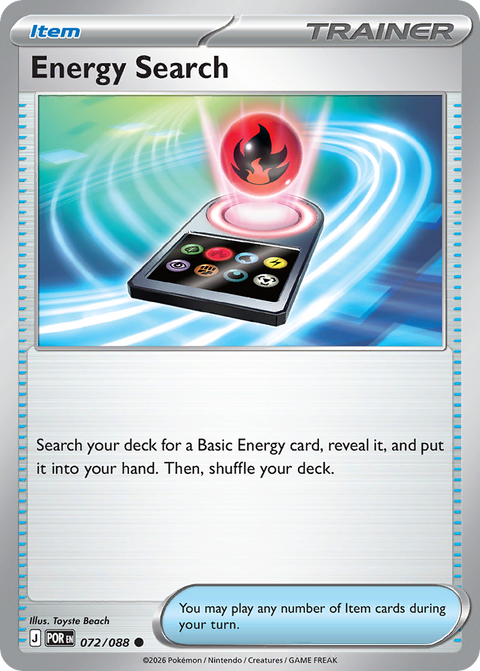 Energy Search 72 Perfect Order Pokémon card