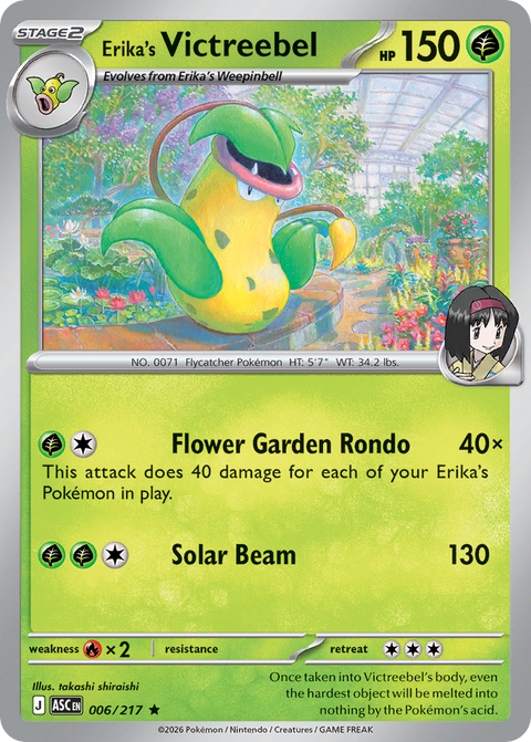 Erika's Victreebel 6 Ascended Heroes Pokémon card