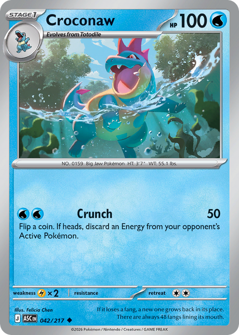Croconaw 42 Ascended Heroes Pokémon card
