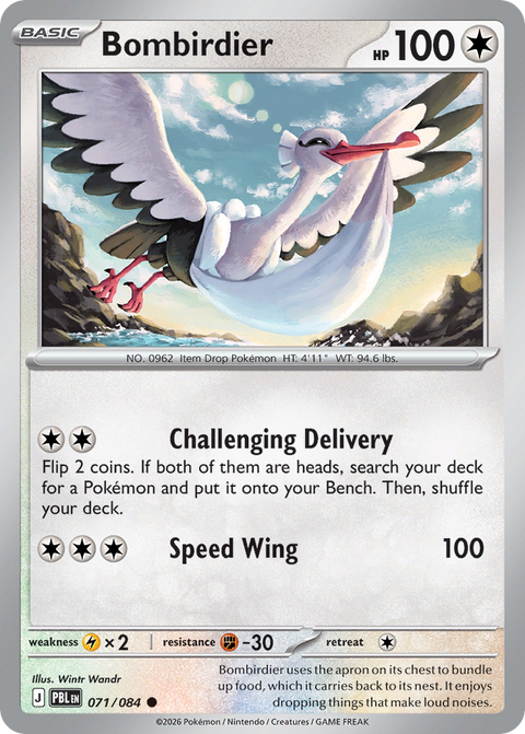 Bombirdier 71 Pitch Black Pokémon card